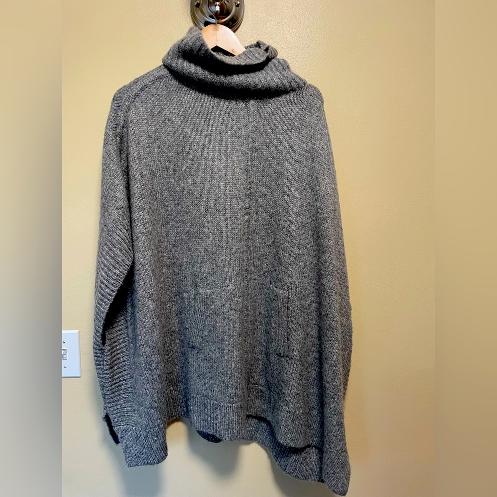 J crew gray poncho sweater